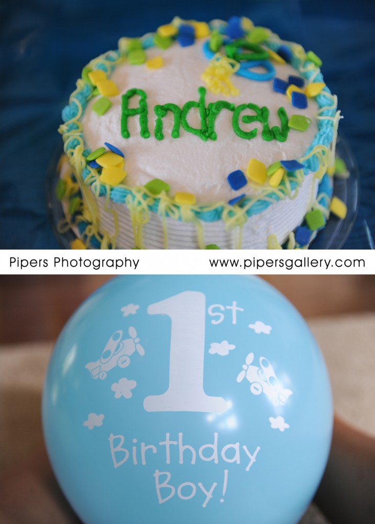 His smash cake and balloon fun