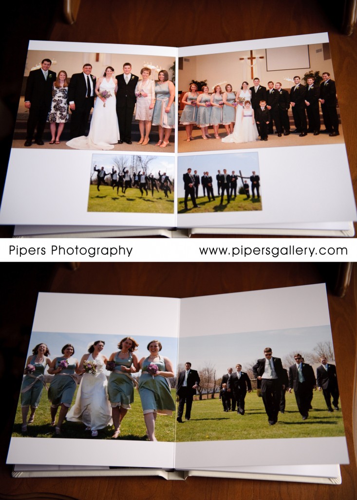 8x10 Coffee Table Album.  Leather color: Pearl.  Imprinting in Black on spine and cover.  