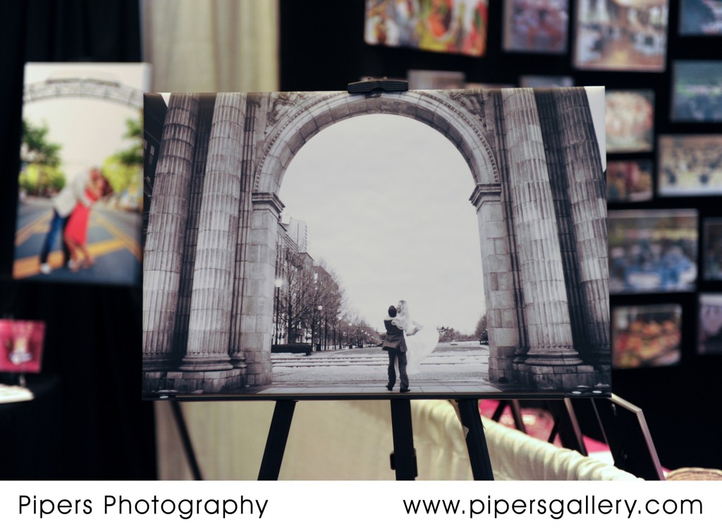 Floating wrap canvas that everyone loved. Columbus Bridal Show - Pipers Photography