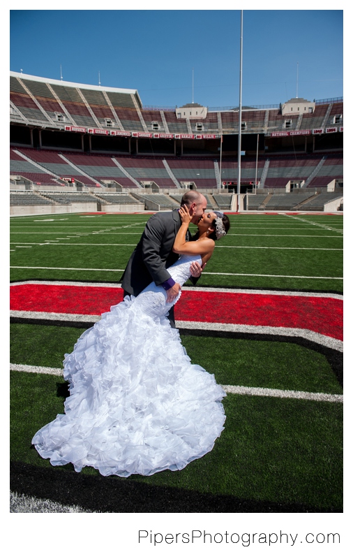 Ohio State University football stadium wedding pictures 