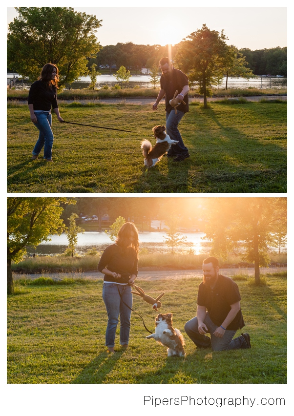 Dog engagement session photos at scioto river in hilliard ohio Krista Piper Pipers Photography