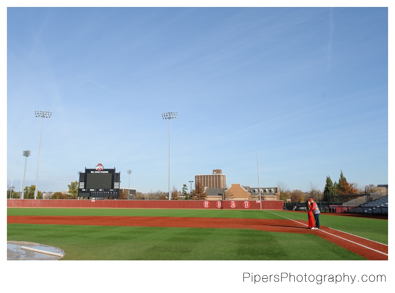 An Ohio State Baseball player and baseball inspired Columbus Engagement session at The Ohio State University by Pipers Photography Krista Piper 