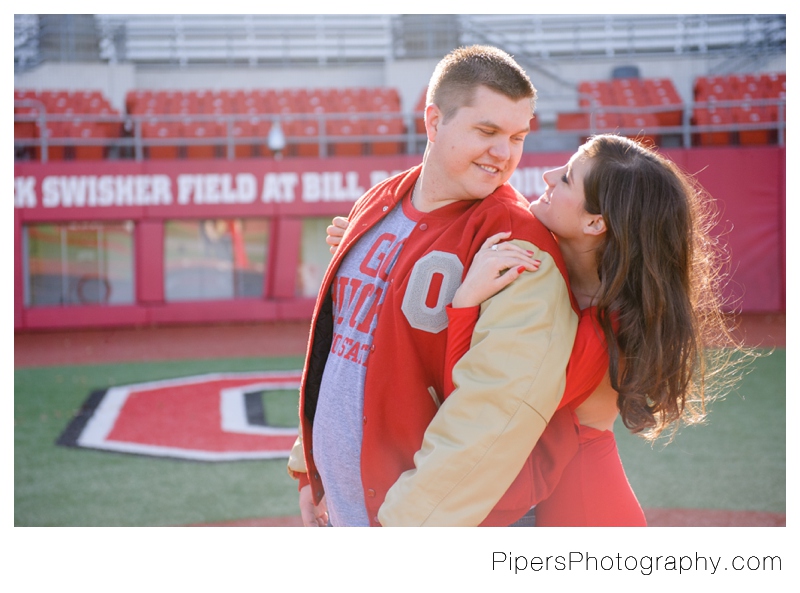 Ohio State Baseball Inspired Columbus Ohio Engagement Session at Ohio State University in Columbus Ohio Pipers Photography Krista Piper