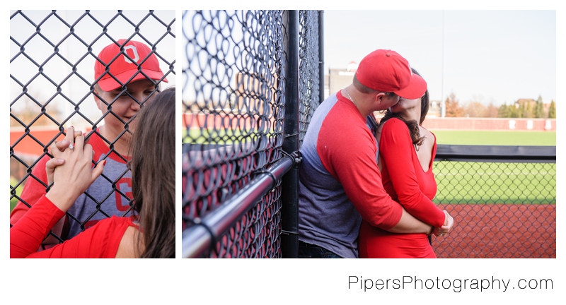 An Ohio State Baseball player and baseball inspired Columbus Engagement session at The Ohio State University by Pipers Photography Krista Piper 