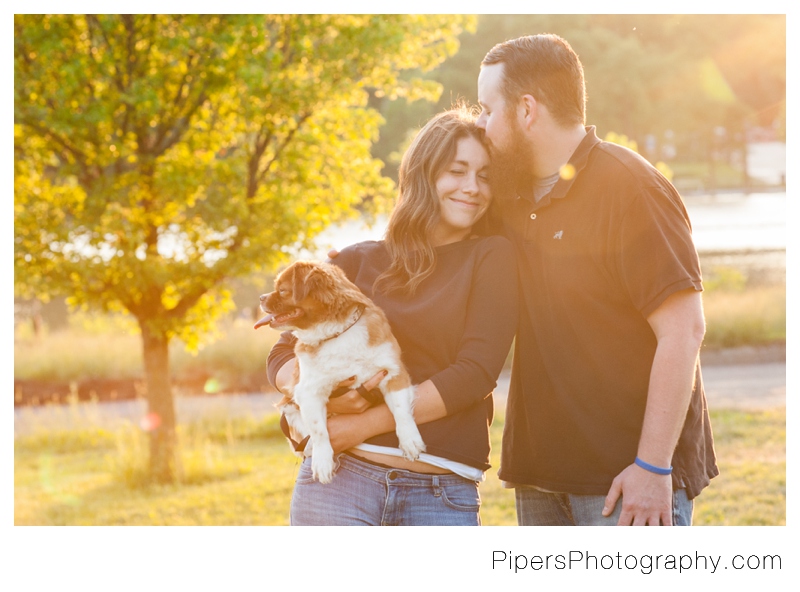 Dog engagement session photos at scioto river in hilliard ohio Krista Piper Pipers Photography