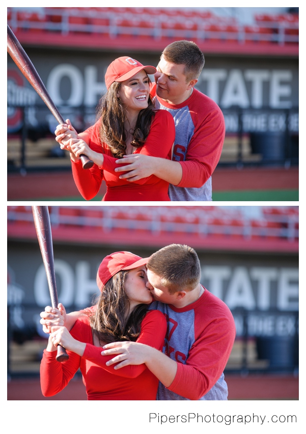 An Ohio State Baseball player and baseball inspired Columbus Engagement session at The Ohio State University by Pipers Photography Krista Piper 