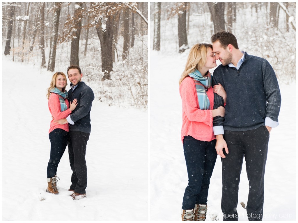 Snowy Lancaster Ohio Engagement Session at Alley Park 