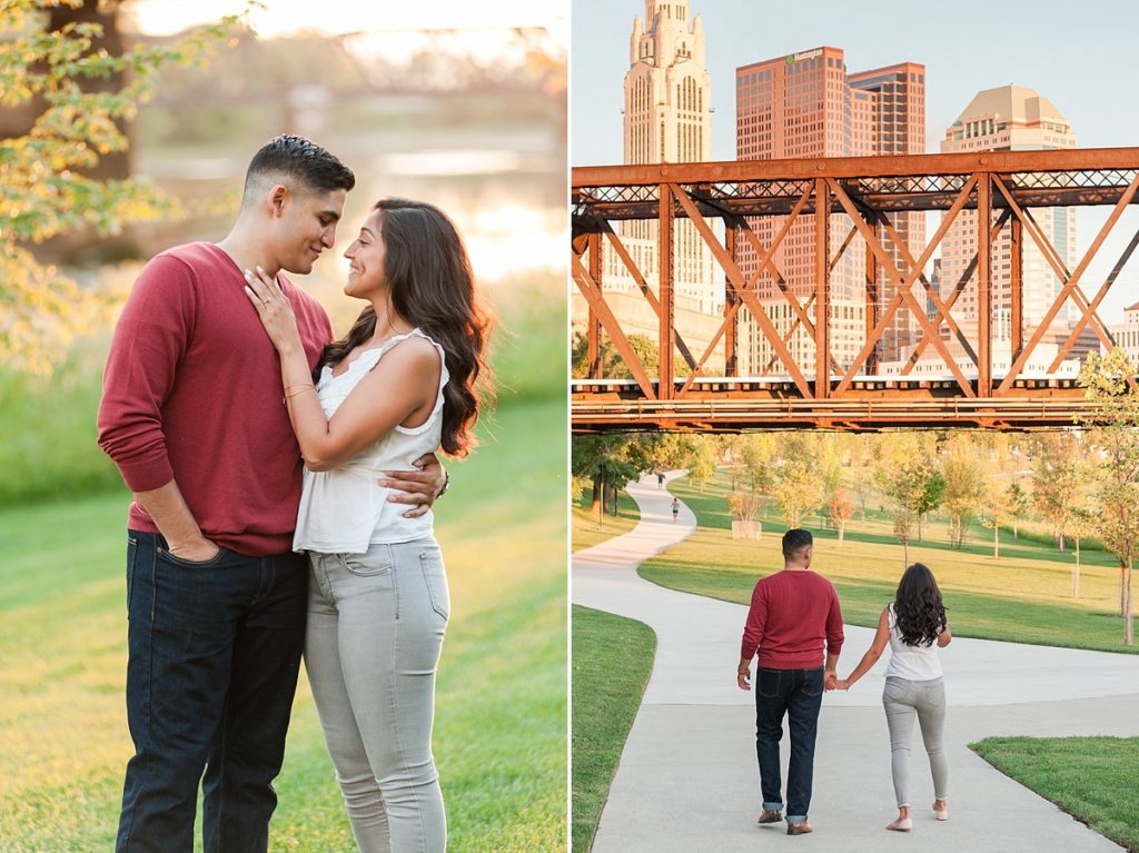 Columbus Ohio Downtown Engagement Session at North Bank Park, McFerson Park and Arch Park by Pipers Photography www.pipersphotography.com