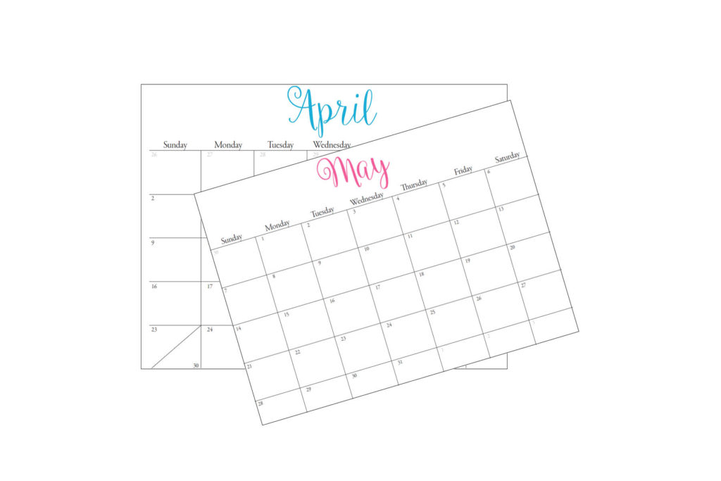 Free Printable 2017 Calendar - April 2017, May 2017 and June 2017 free printable calendar Pipers Photography Columbus Ohio Wedding Photographer