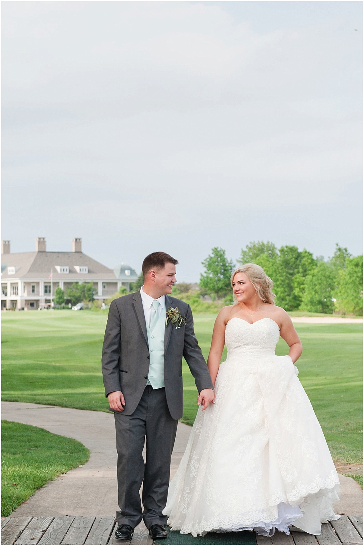 Heritage Golf Club Wedding Hilliard Ohio elegant wine inspired outdoor bride and groom portraits on a golf course Hilliard ohio wedding photographer pipers photography