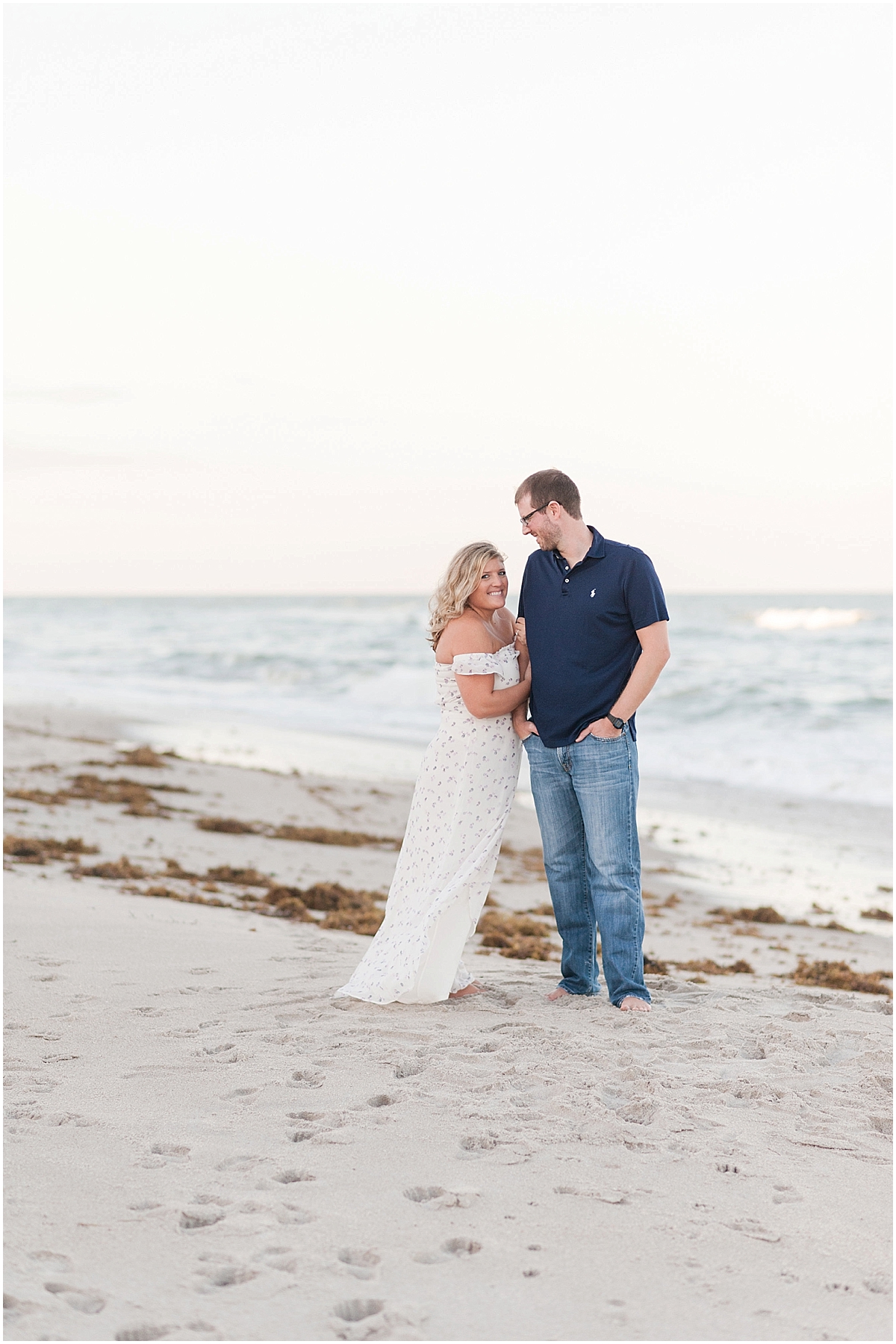 Melbourne Beach Florida Engagement Session In Melbourne Florida Pipers Photography, Romantic beach engagement session, coastal session, sunset beach session 