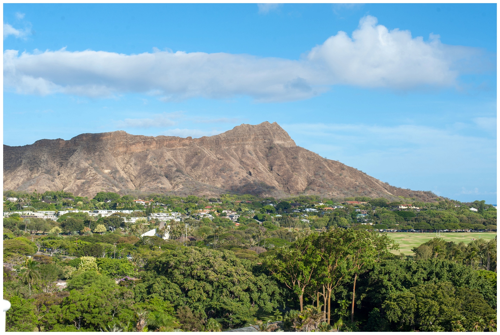 Diamond Head view from Park Shore Waikiki Resort Lanai on our hawaii oahu vacation