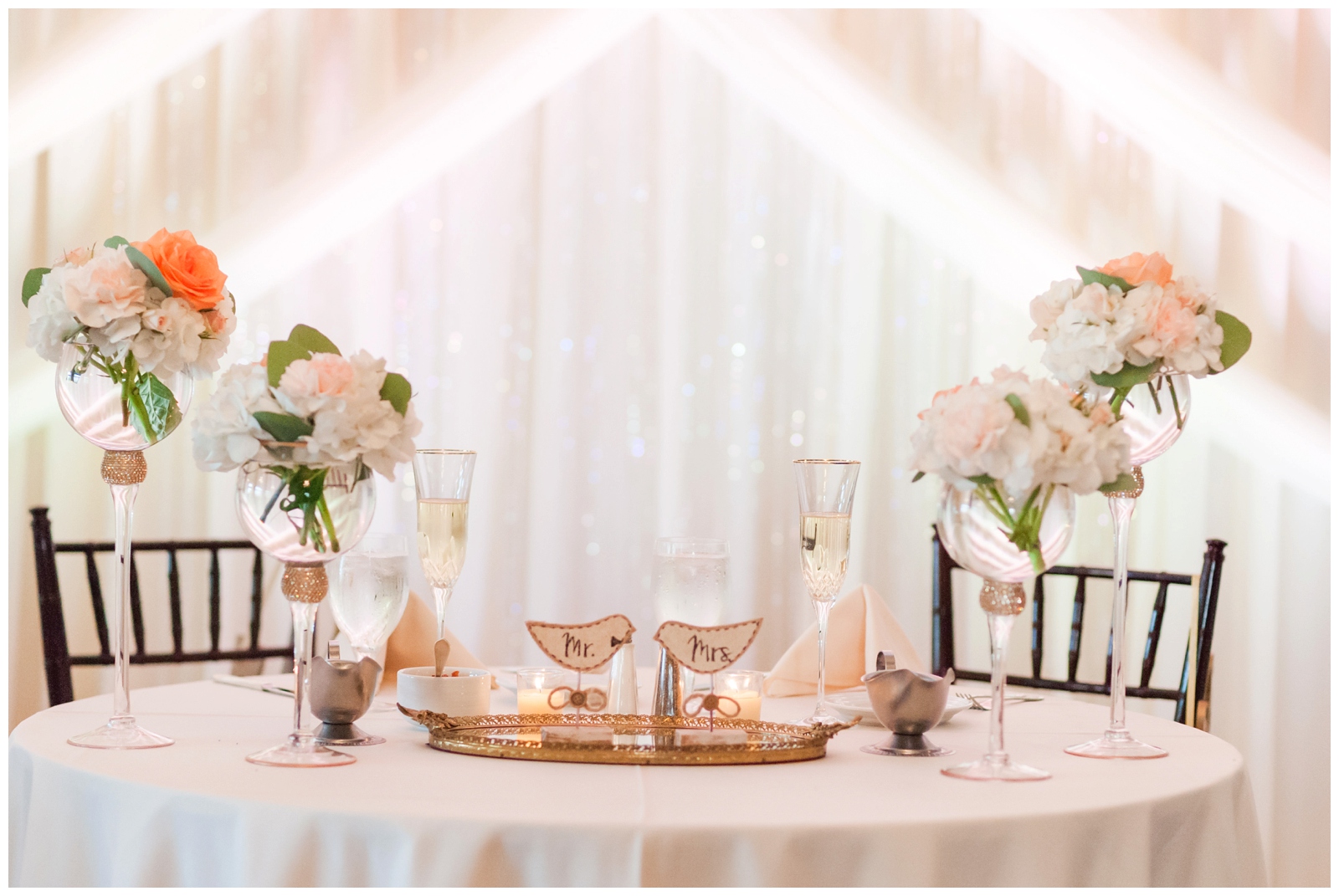 A sweethearts table at the wedgewood golf and country club reception 