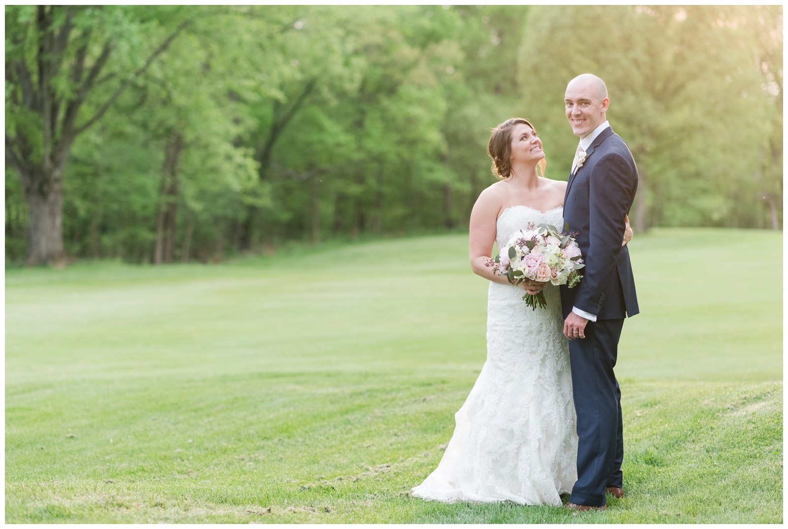 wedding portrait during sunset at Brookside Golf and Country Club by OH wedding photographer Piper's Photography