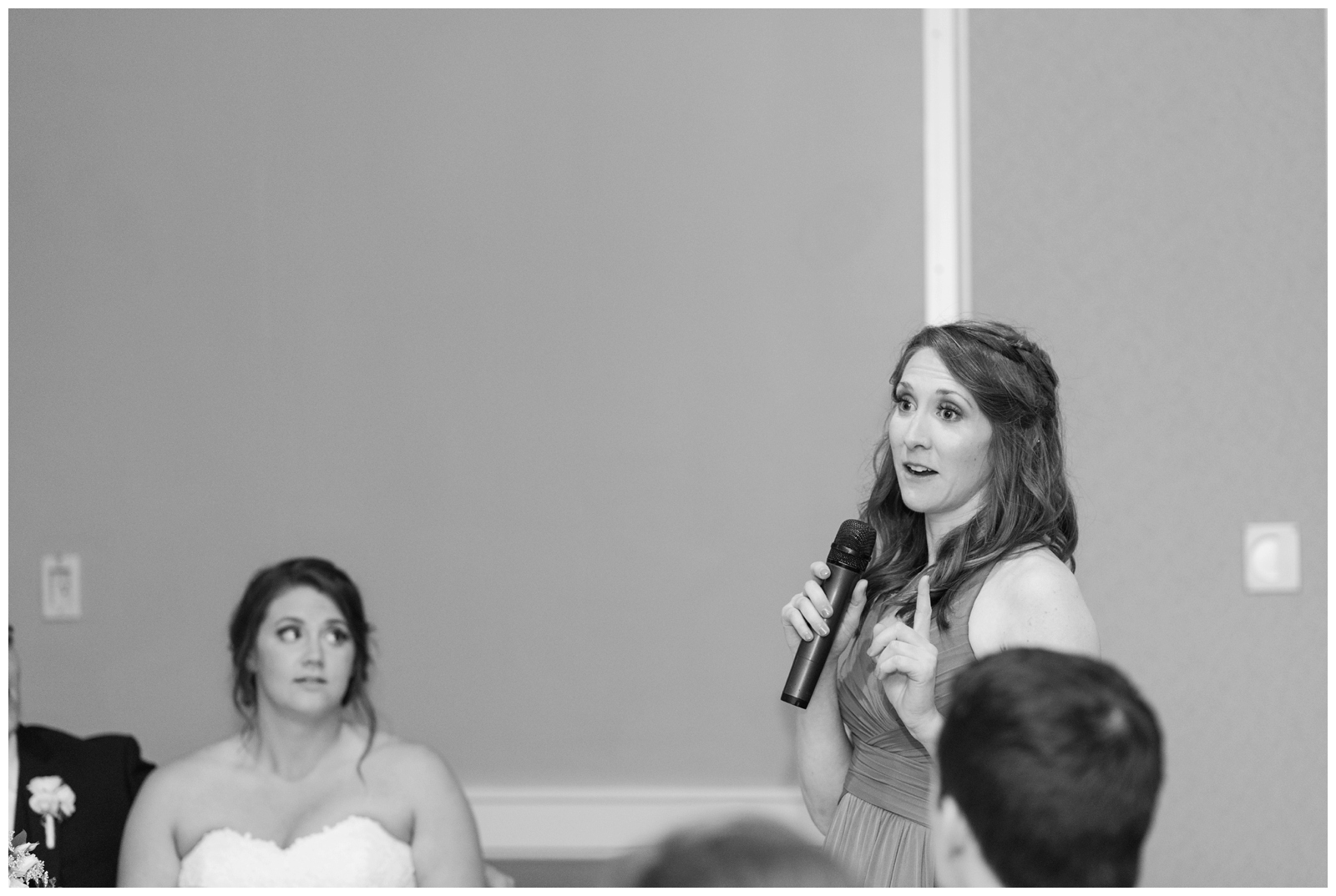 bridesmaid gives toast during elegant Brookside Golf and Country Club wedding day
