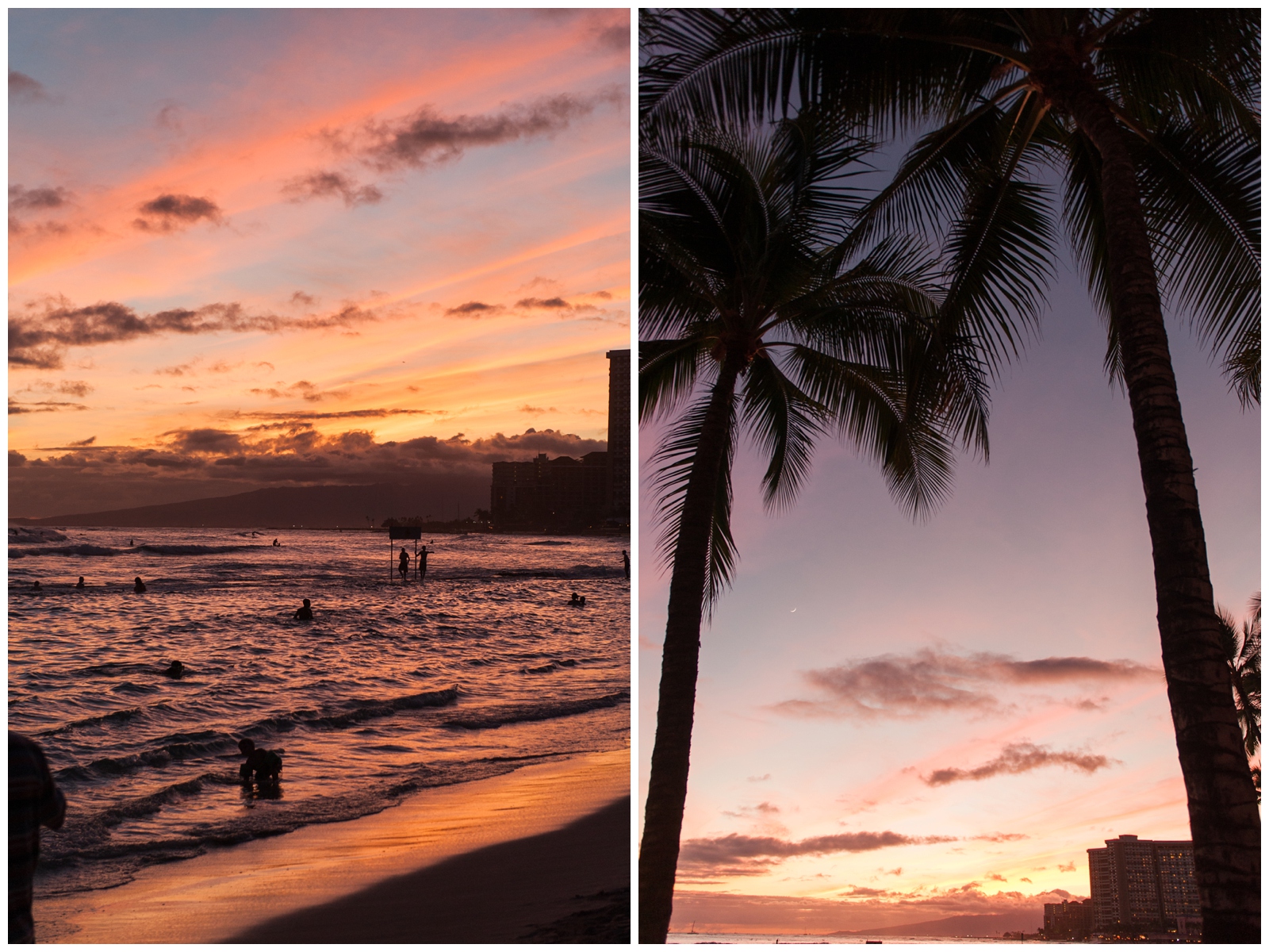 sunset on Waikiki Beach Oahu Hawaii Oahu Hawaii Honeymoon Vacation
