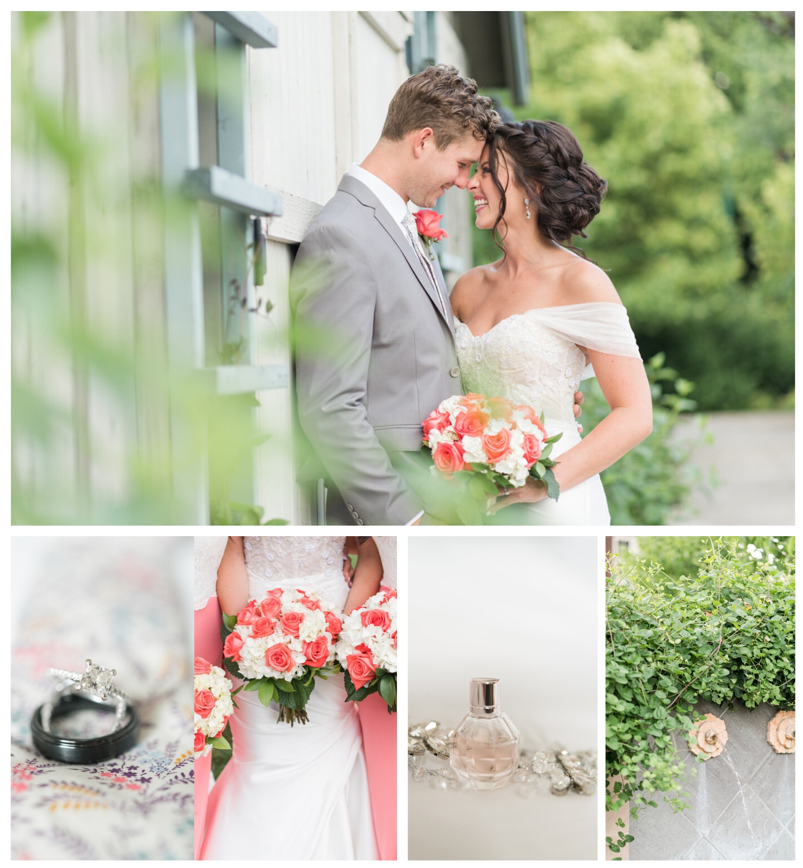 Romantic June Wedding at The Wells Barn in Ohio with Pipers Photography