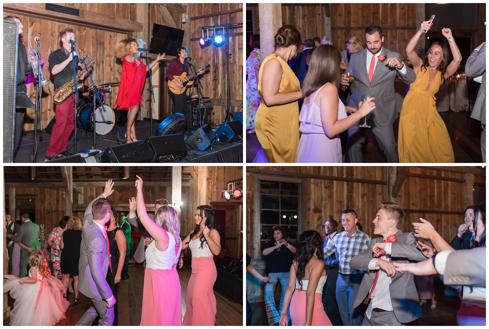 guest enjoy live music during wedding reception in Columbus OH