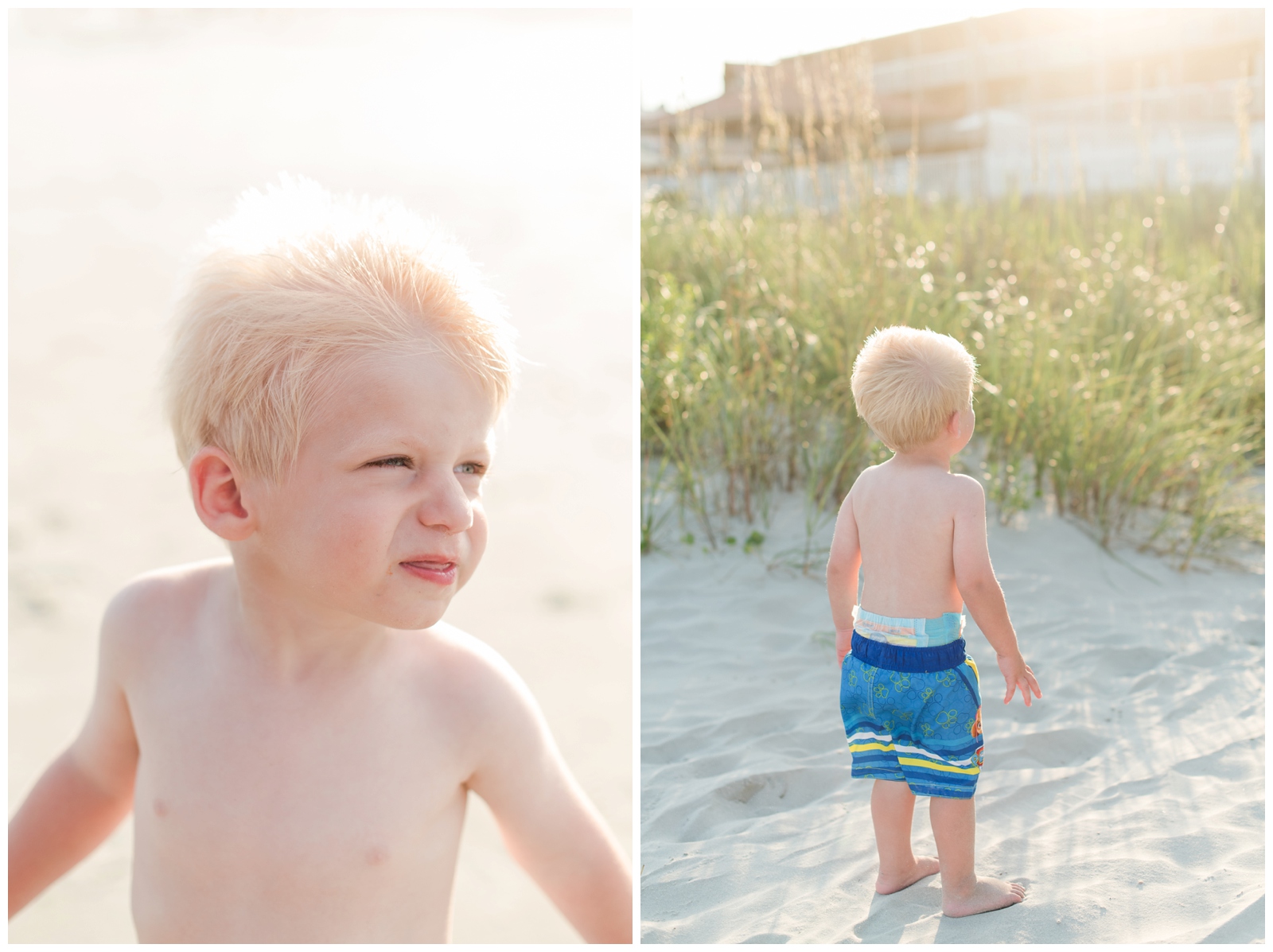 family vacation family portrait session, toddler photo session on the beach ocean front North Myrtle Beach South Carolina Oceanfront Fun Family Vacation dune grass photos 