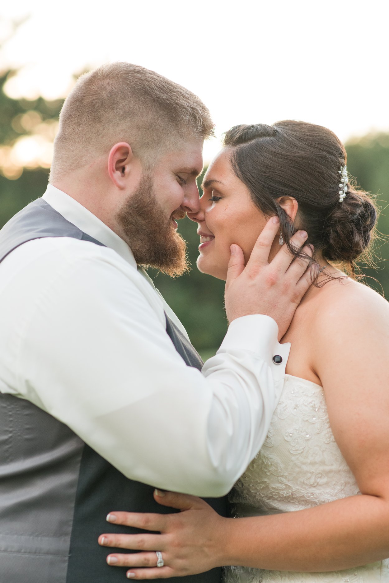 bride and groom almost kissing at cheers chalet in lancaster ohio columbus ohio luxury wedding photographer