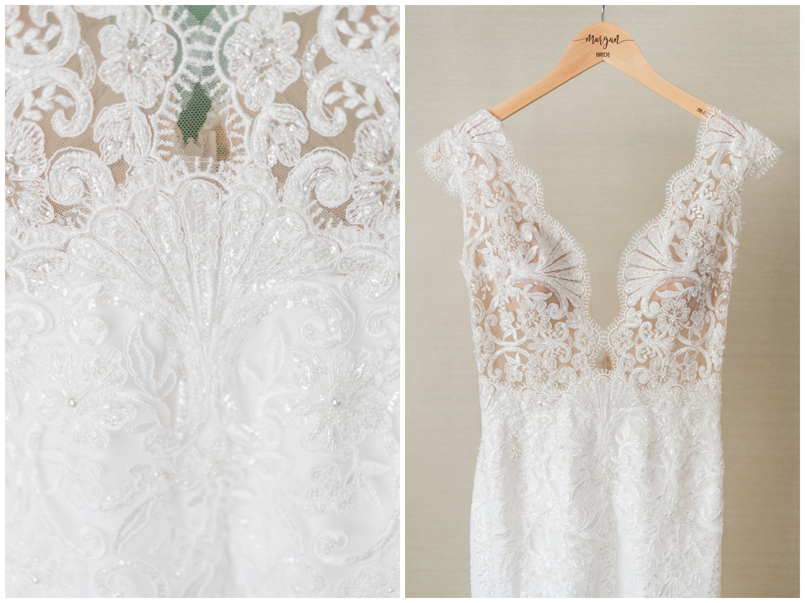 lace details on wedding gown for Ohio wedding day at EagleSticks Golf Club