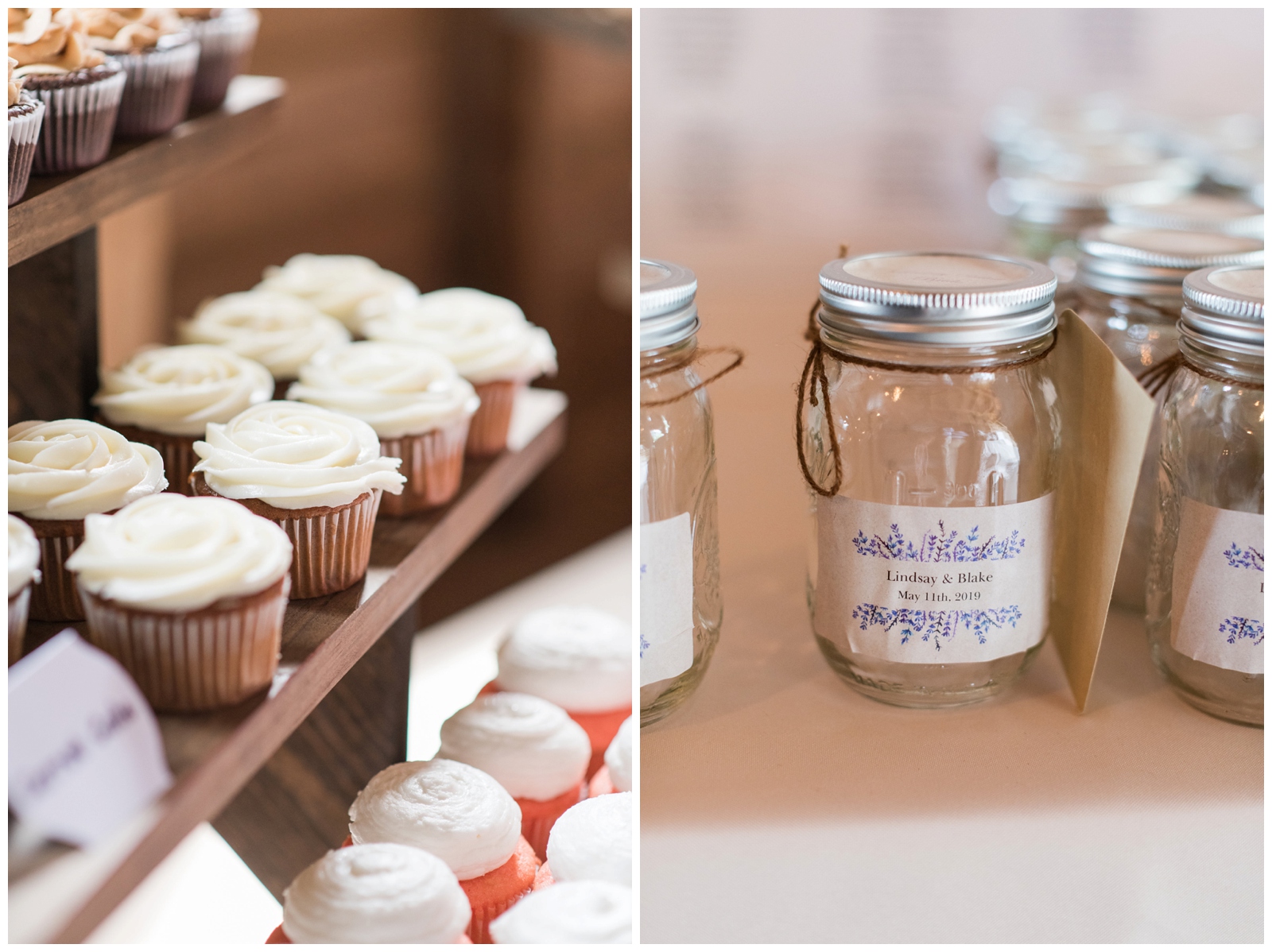 cupcakes and wedding favors for OH wedding reception