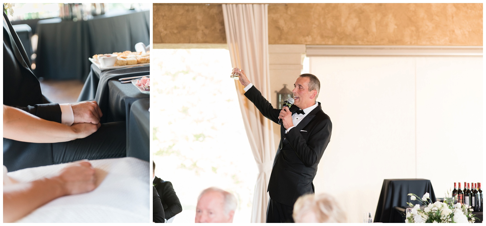 father of the bride toasts the newlyweds during Canton OH wedding day