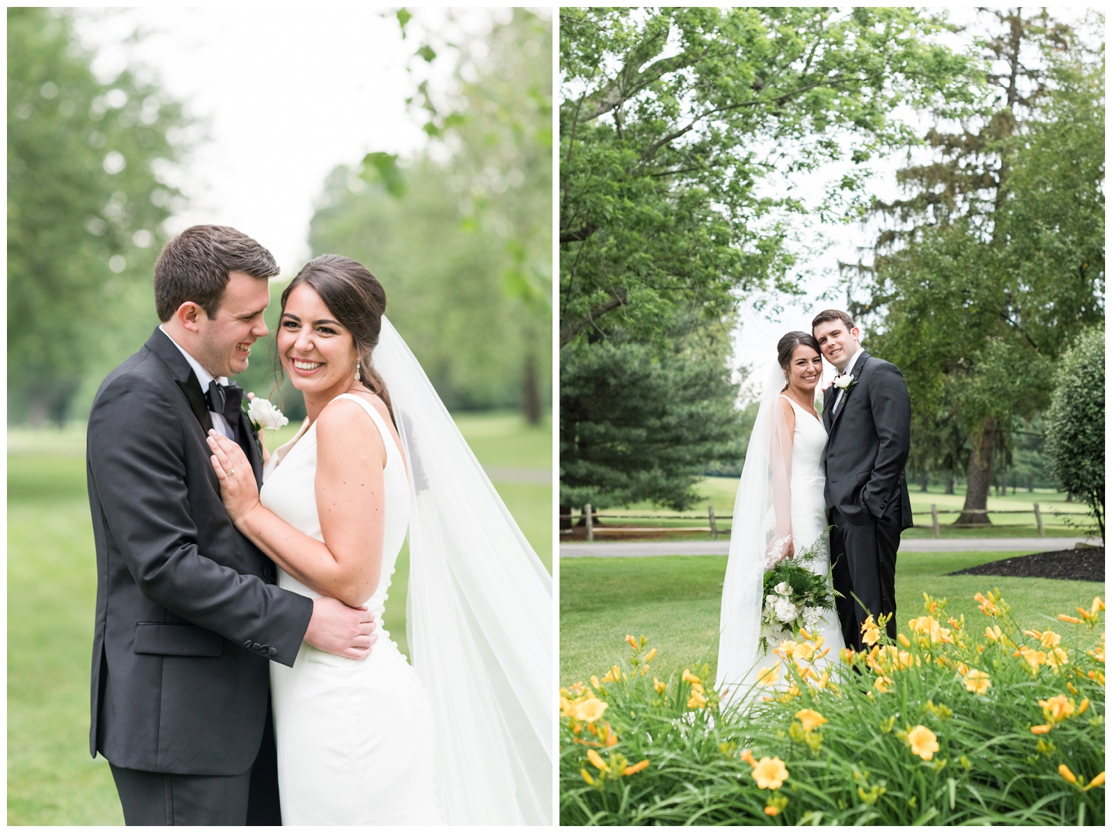 Columbus OH wedding portraits by Pipers Photography with yellow flowers