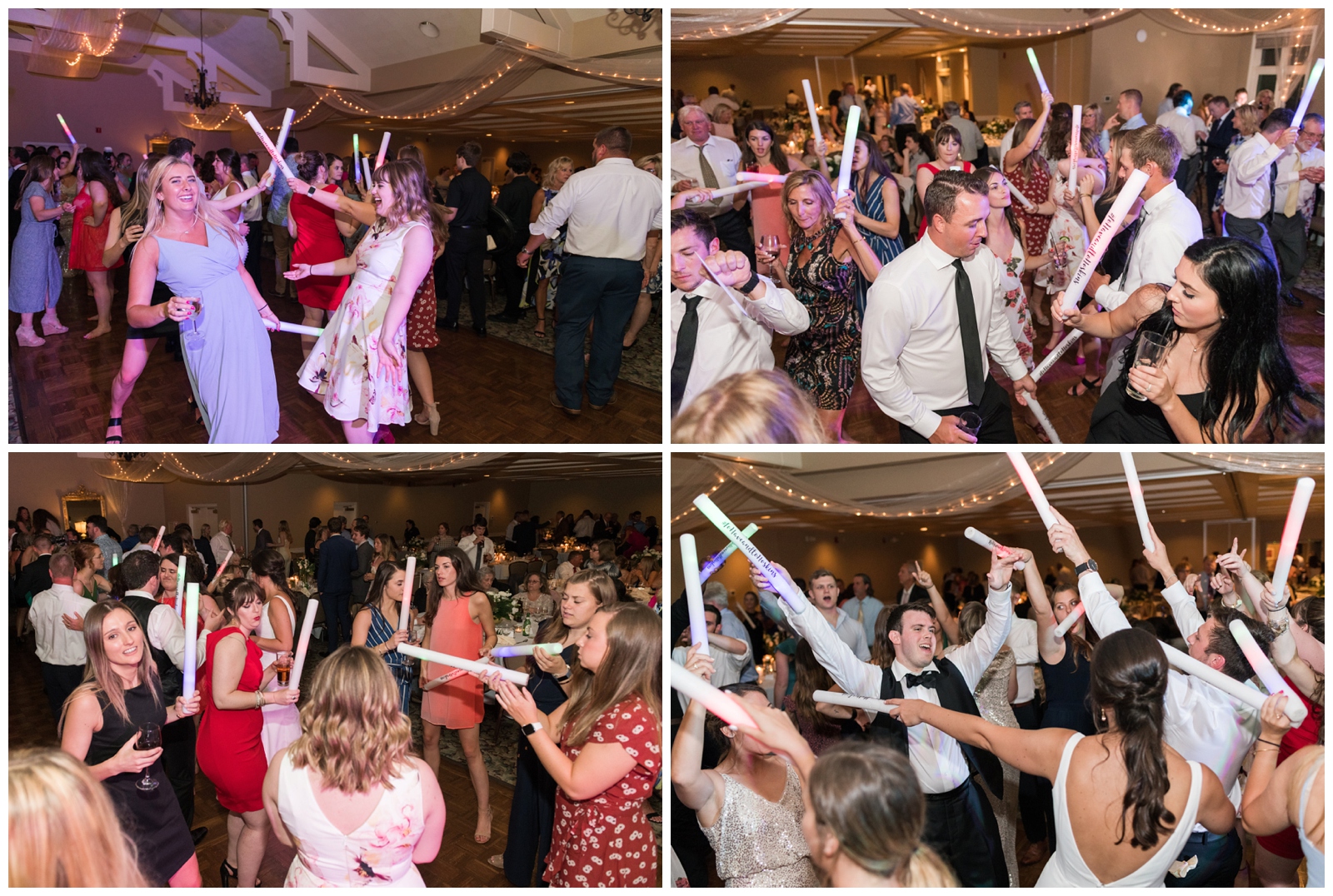 wedding dances with light sticks at Brookside Golf and Country Club 