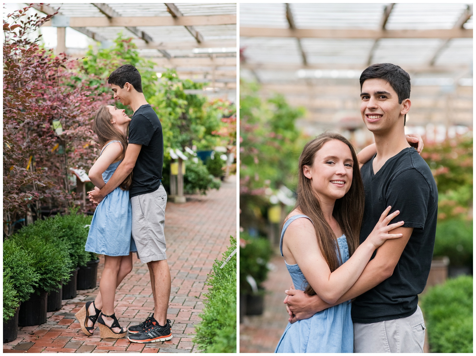 young engaged couple laughs during New Albany Ohio engagement session