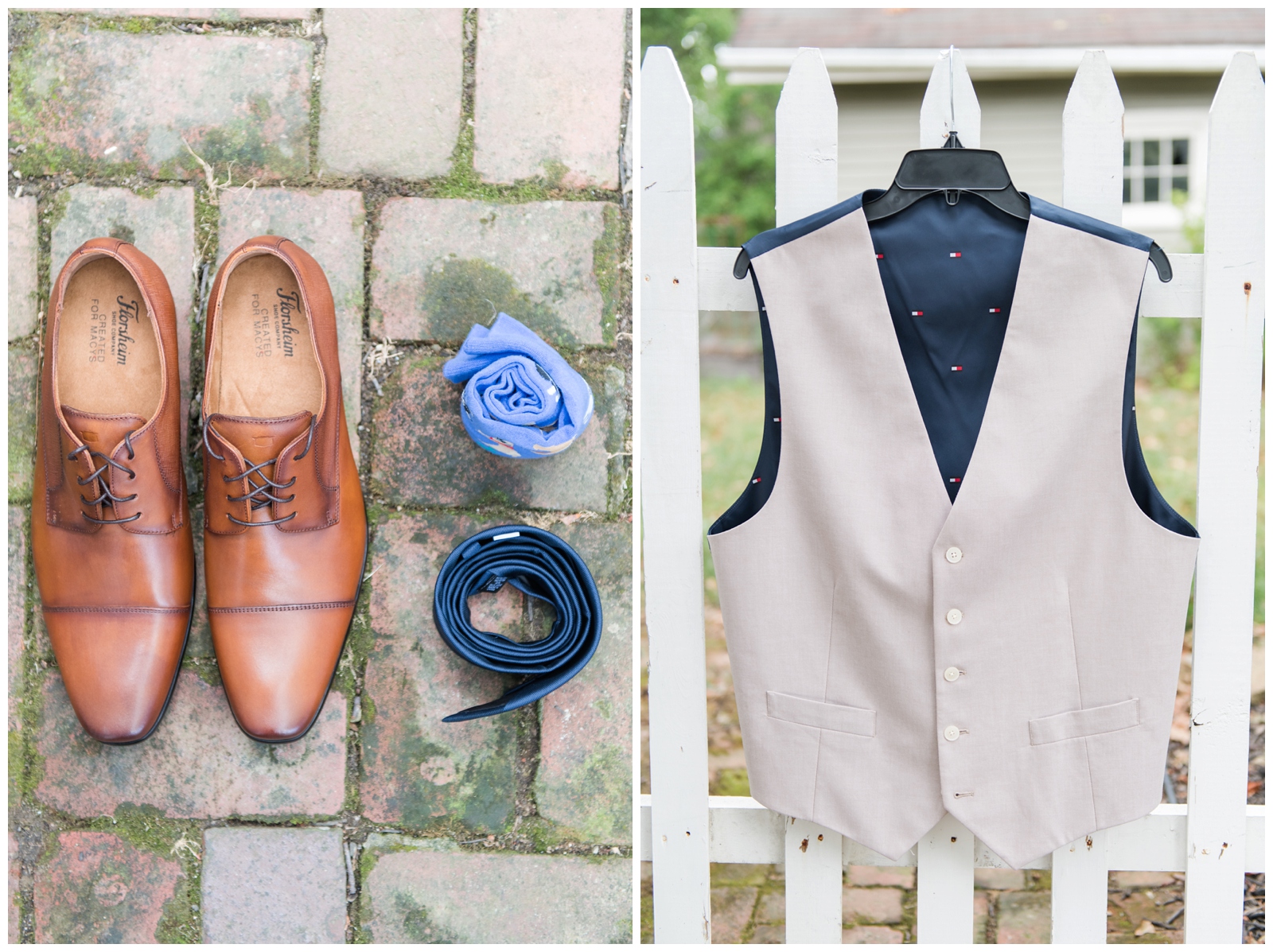 groom's brown shoes, navy tie and grey suit jacket for Oak Grove Jorgensen Farms Wedding