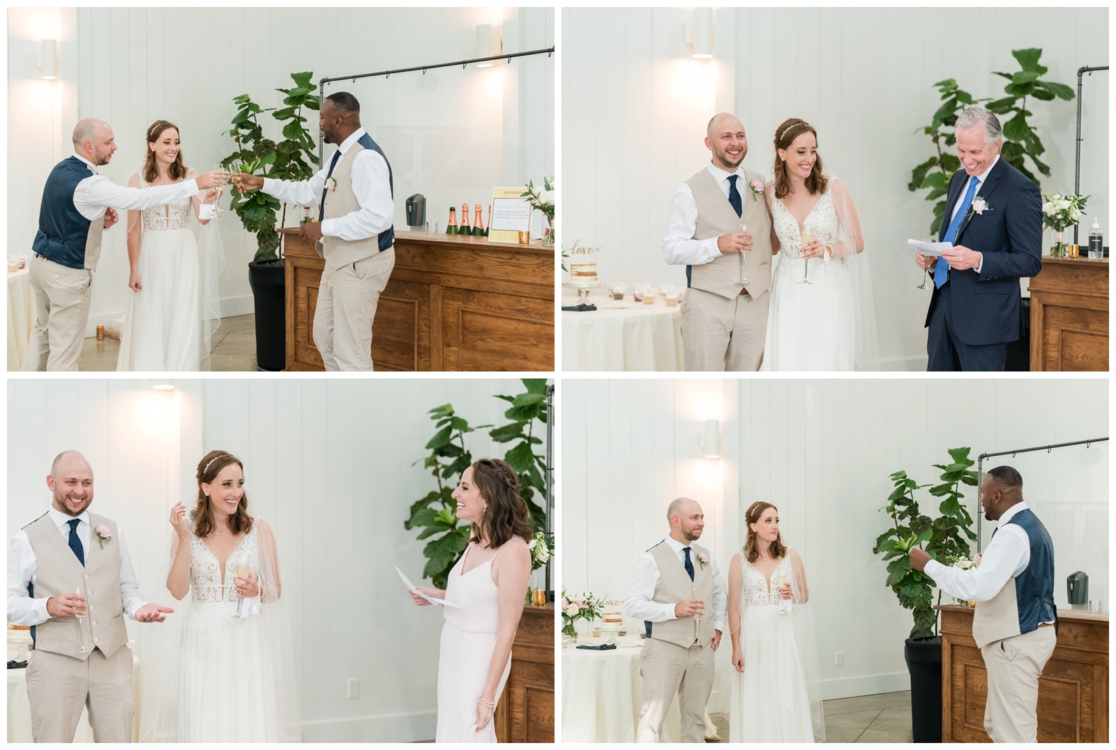 wedding toasts by groomsman, maid of honor, and father of the bride