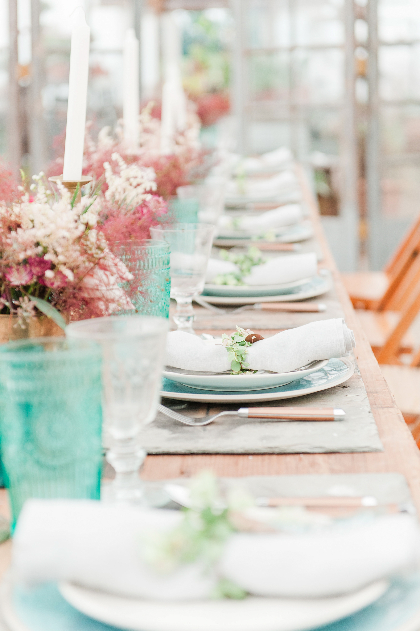 table settings at barn wedding venue ohio